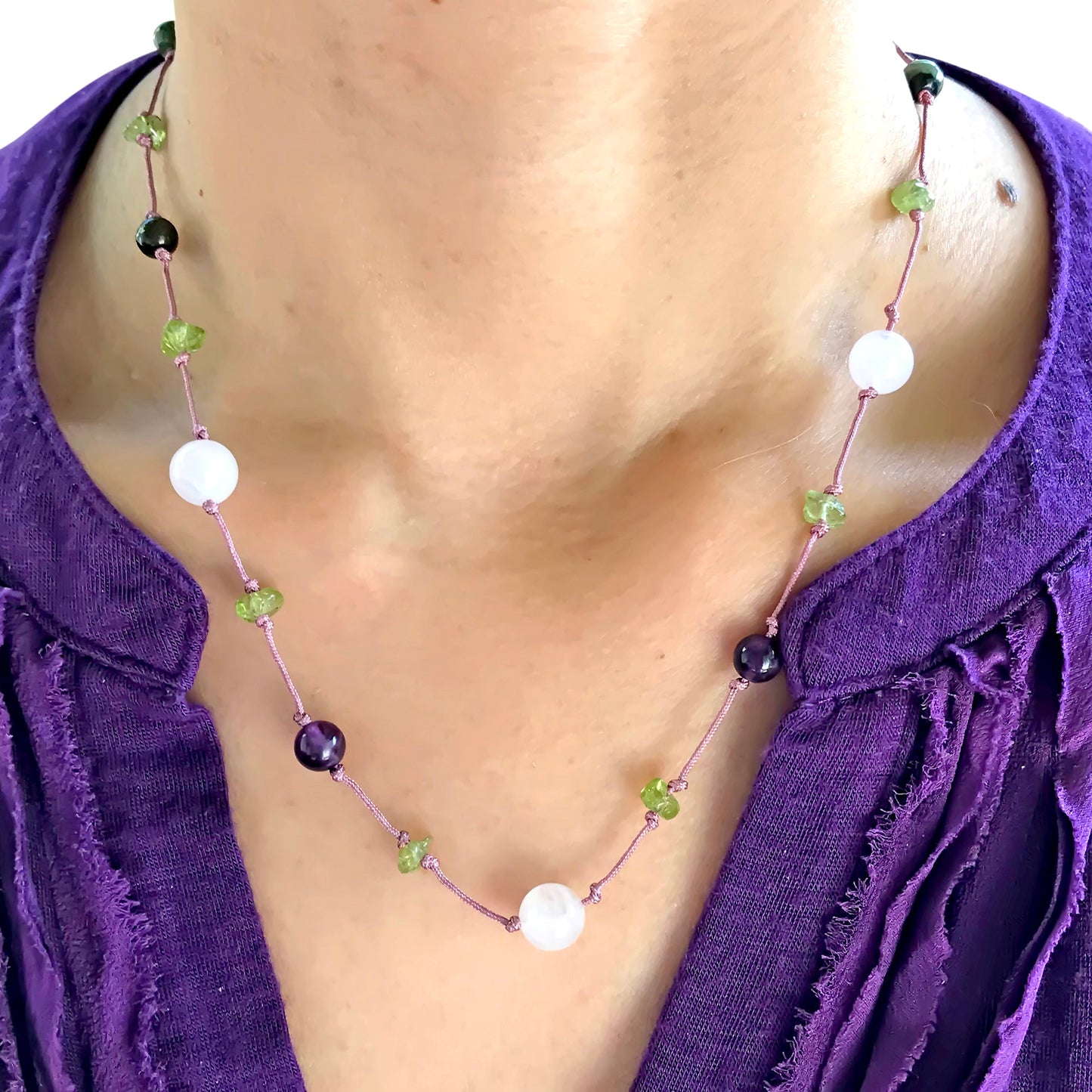 Radiate Love with the Handcrafted Gemstone NecklaceNecklacesSerenity Jade