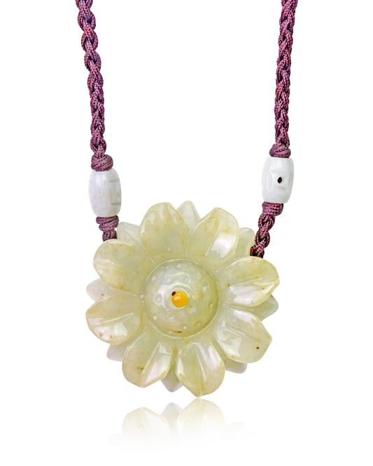Mystical Women’s Sunflower Necklace a Jade Choker for Her Sunflower Pendants for Joy and Inner Strength Anniversary Gift