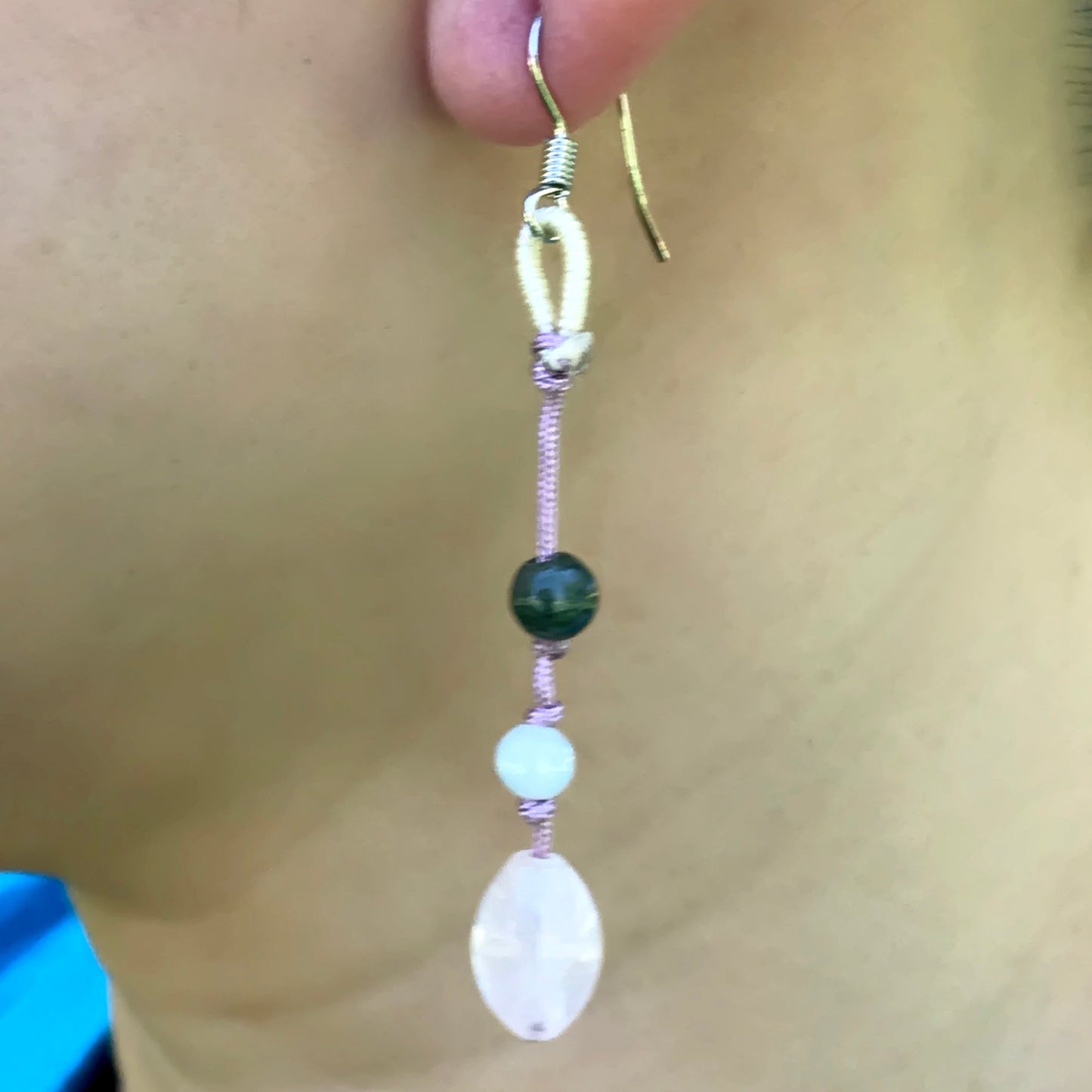Shine Bright with Engaging Oblong Rose Quartz EarringsEarringsSerenity Jade