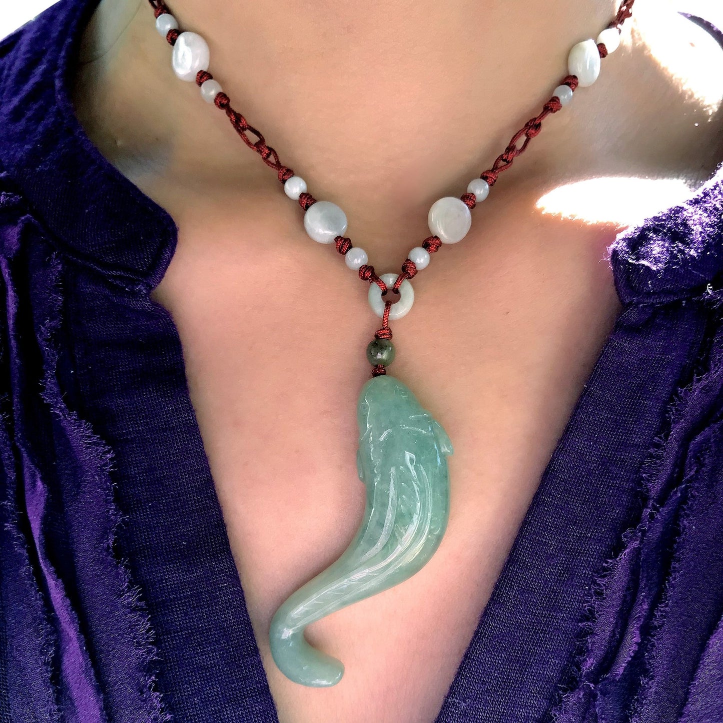 Show Your Wild Side with the Atlantic Shark Jade Pendant NecklaceNecklacesSerenity Jade