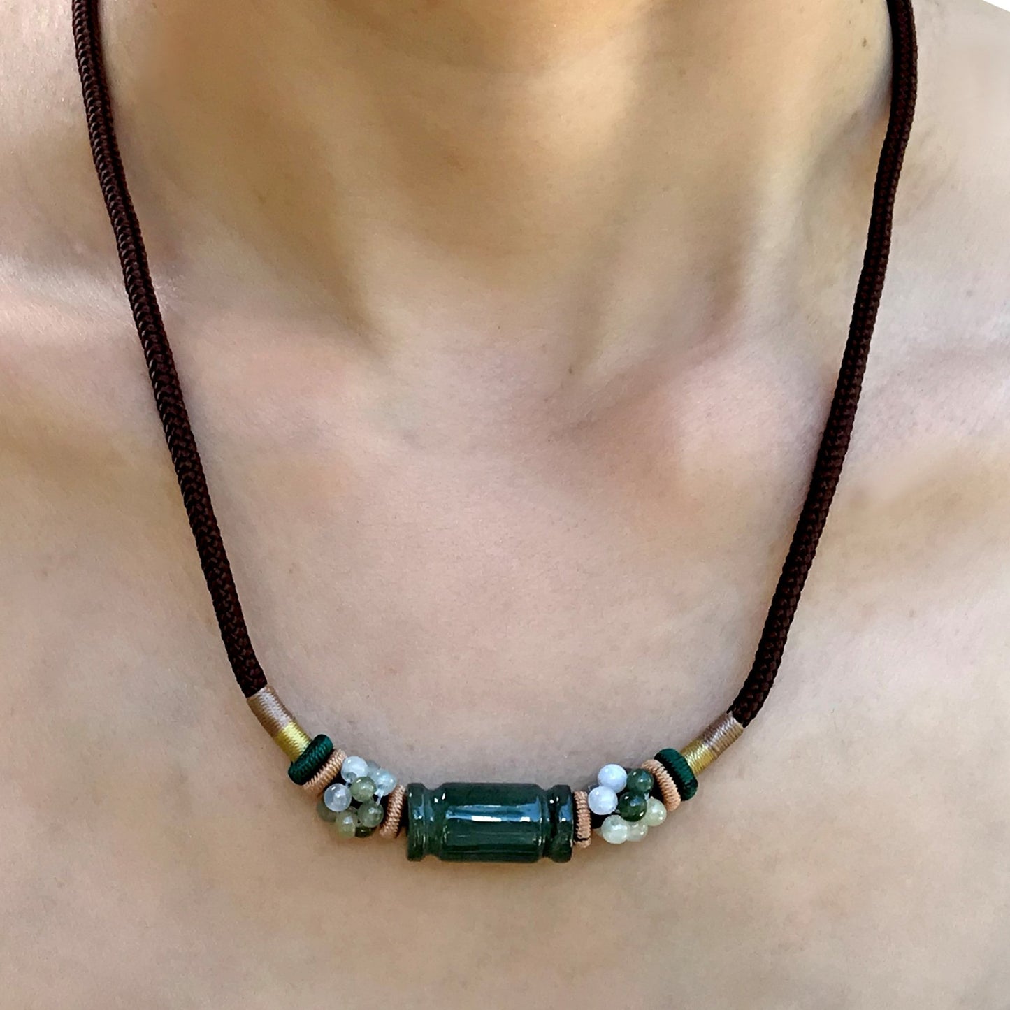 Sleek Simplicity Meets Powerful Energy: The Tube Jade Pendant NecklaceNecklacesSerenity Jade