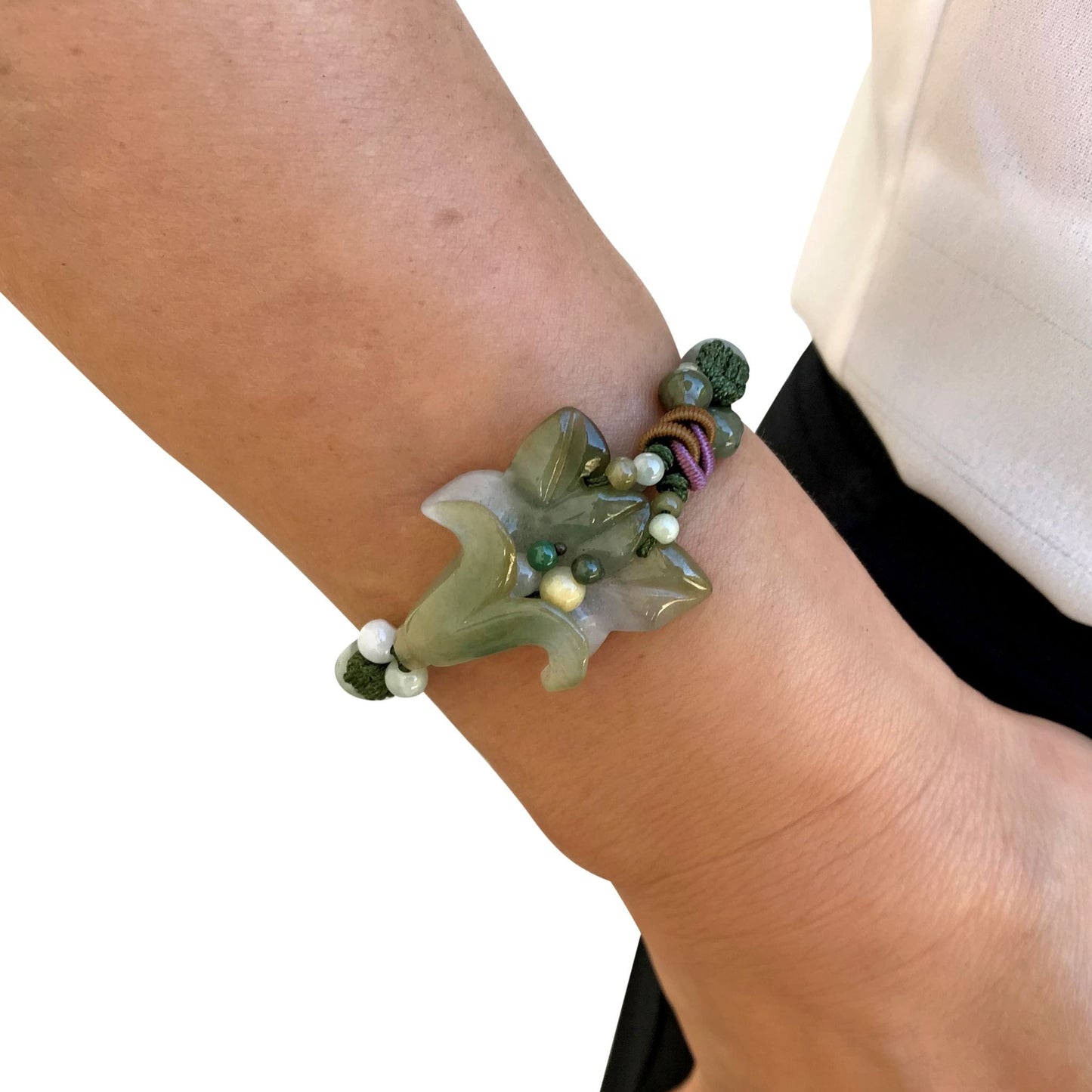 Stand Out with a Colorful Bellflower Handmade Jade BraceletBraceletsSerenity Jade