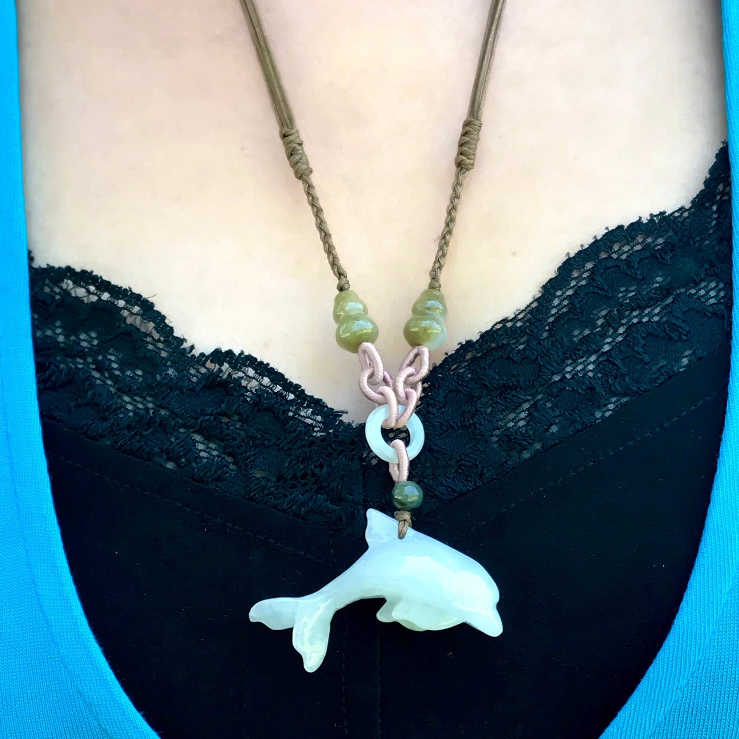 Swim in Style with the Dolphin Jade Pendant NecklaceNecklacesSerenity Jade