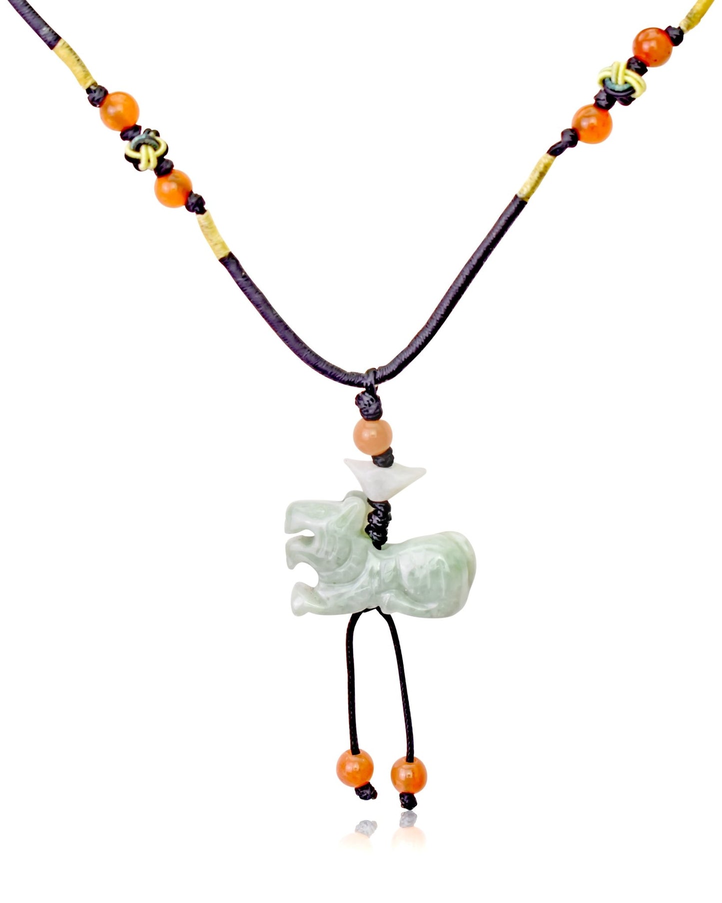 Tiger Chinese Zodiac Jade Pendant Necklace - Symbol of Strength and ResilienceNecklacesSerenity Jade