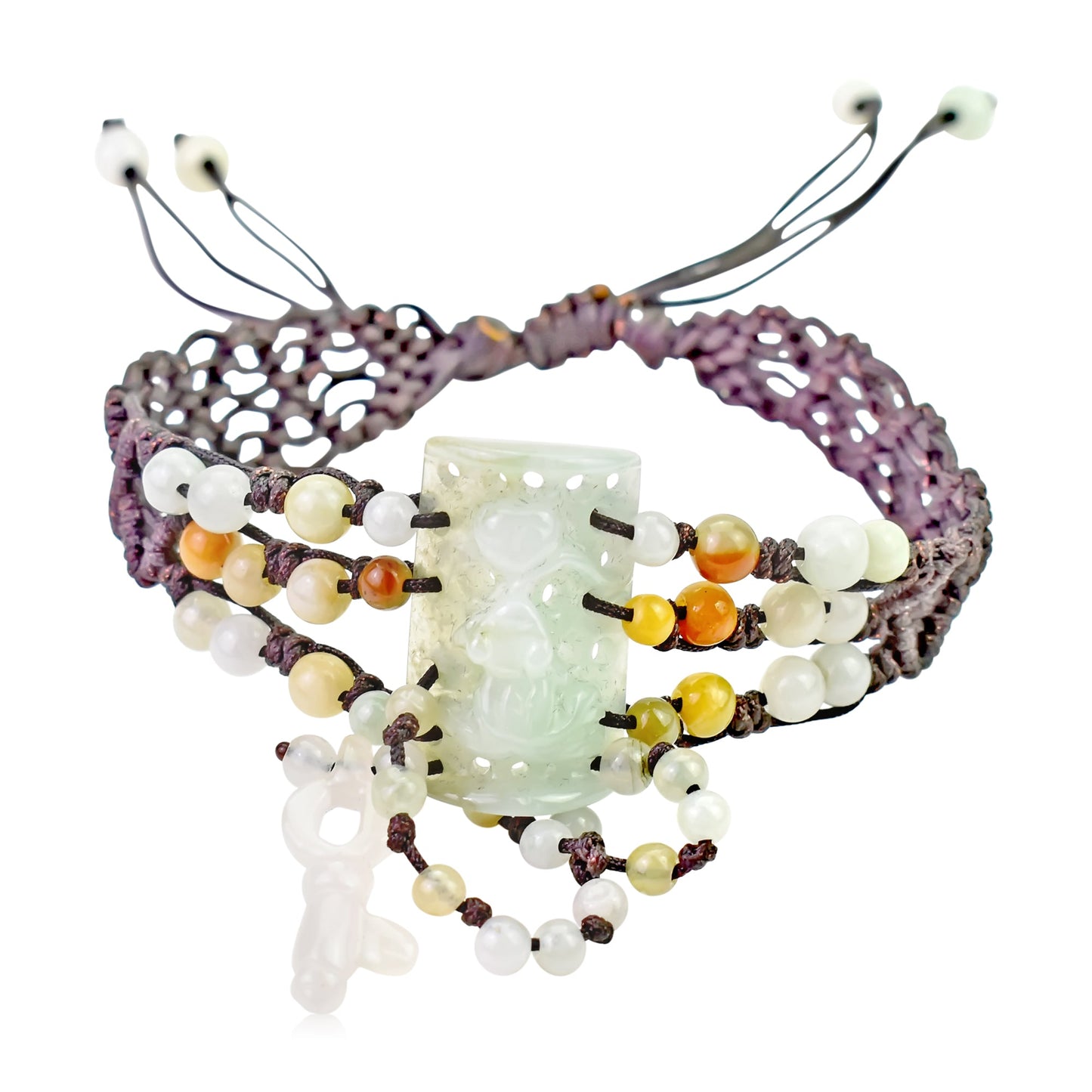 Transform Your Look with Heavily Detailed Gold Fish and Key Jade BraceletBraceletsSerenity Jade