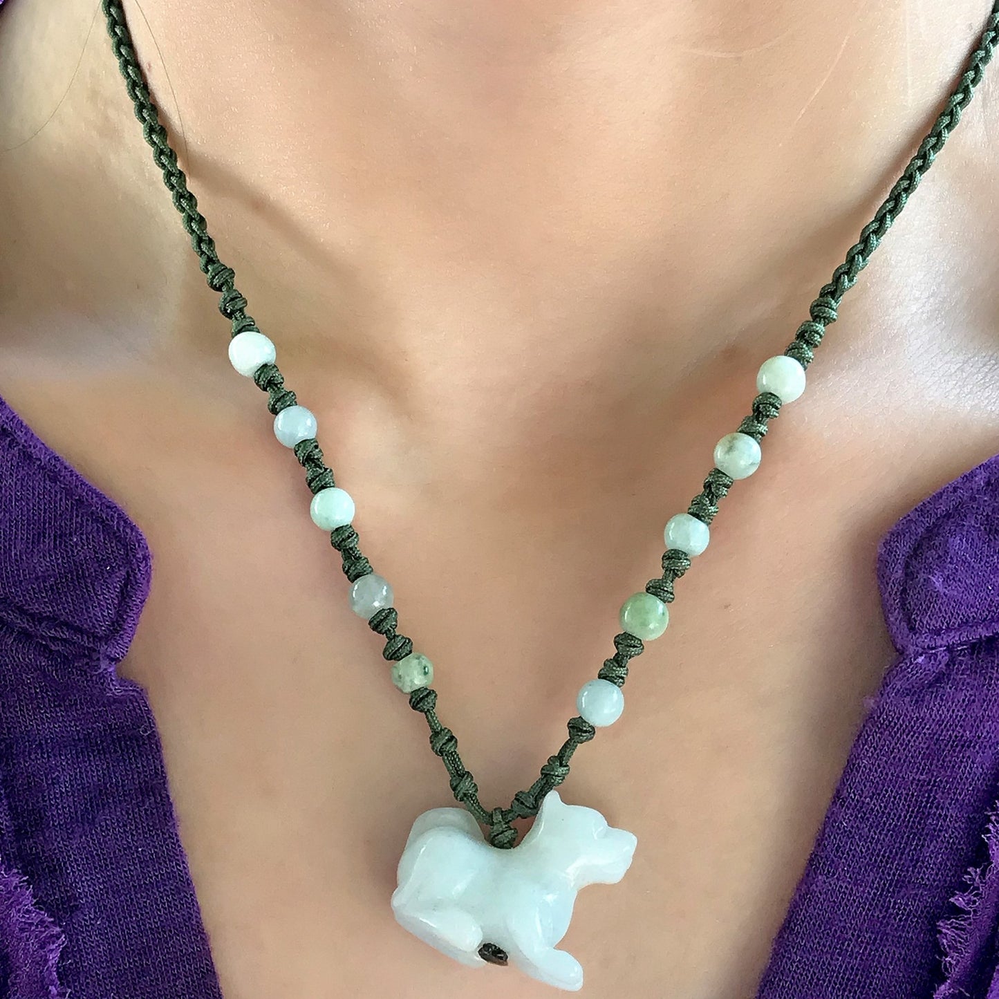 Unleash the Loyalty and Courage of the Dog Zodiac Jade NecklaceNecklacesSerenity Jade