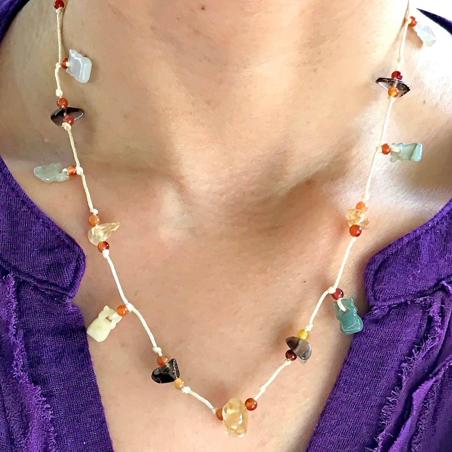 Unlock Abundance with the Money Pouch Gemstone NecklaceNecklacesSerenity Jade
