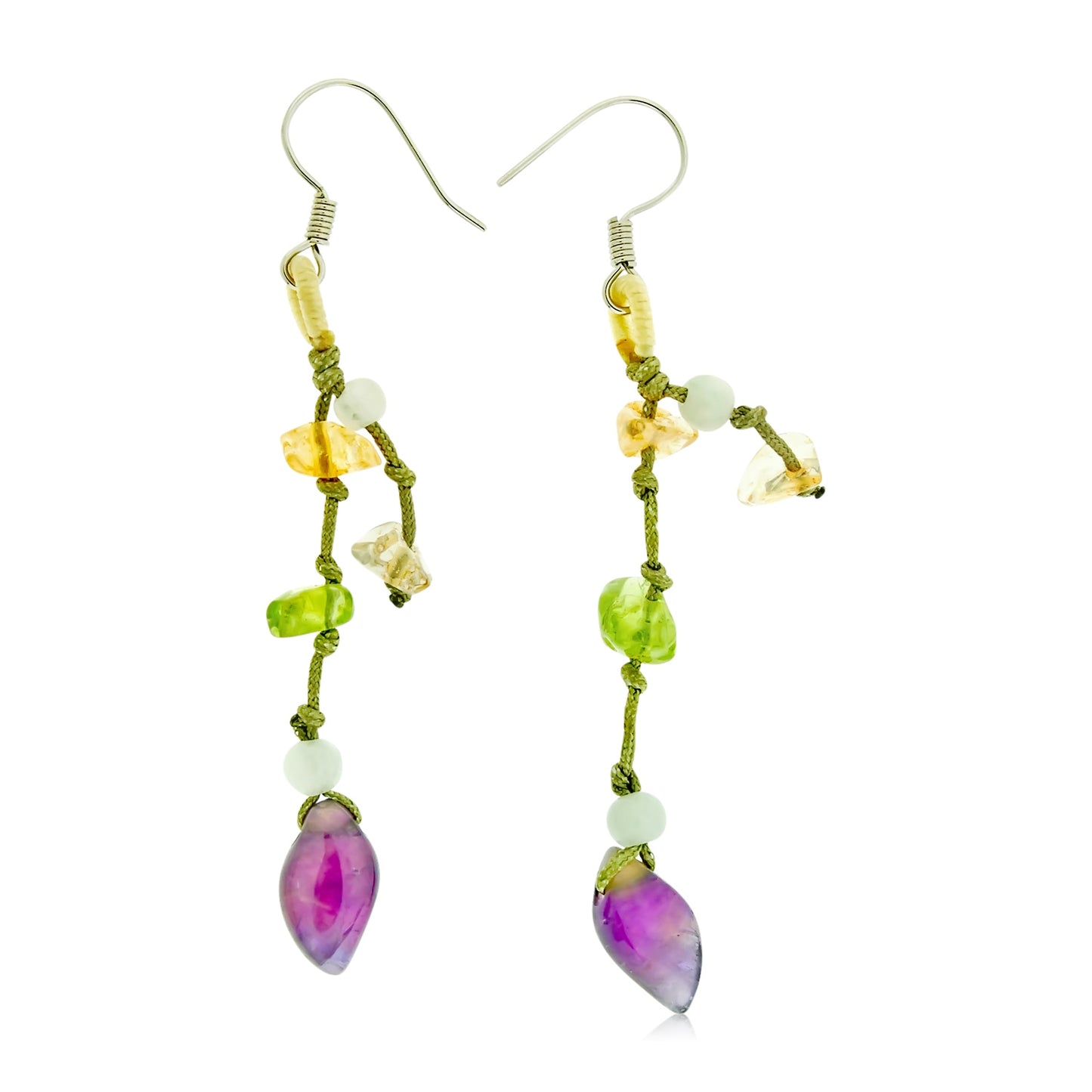 Uplift Your Spirit with Stylish Amethyst Tassel Gemstone EarringsEarringsSerenity Jade