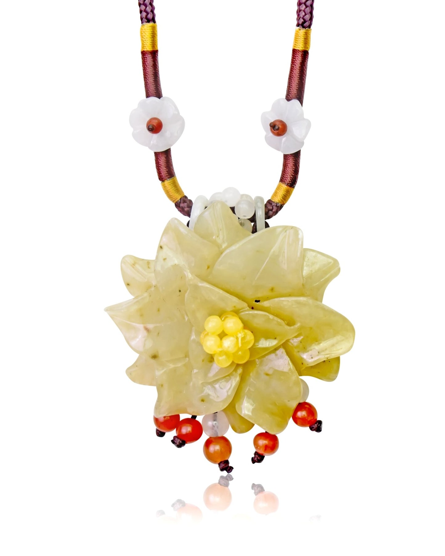 Wear a Piece of Art with the Handcrafted Scabiosa Flower Jade NecklaceNecklacesSerenity Jade