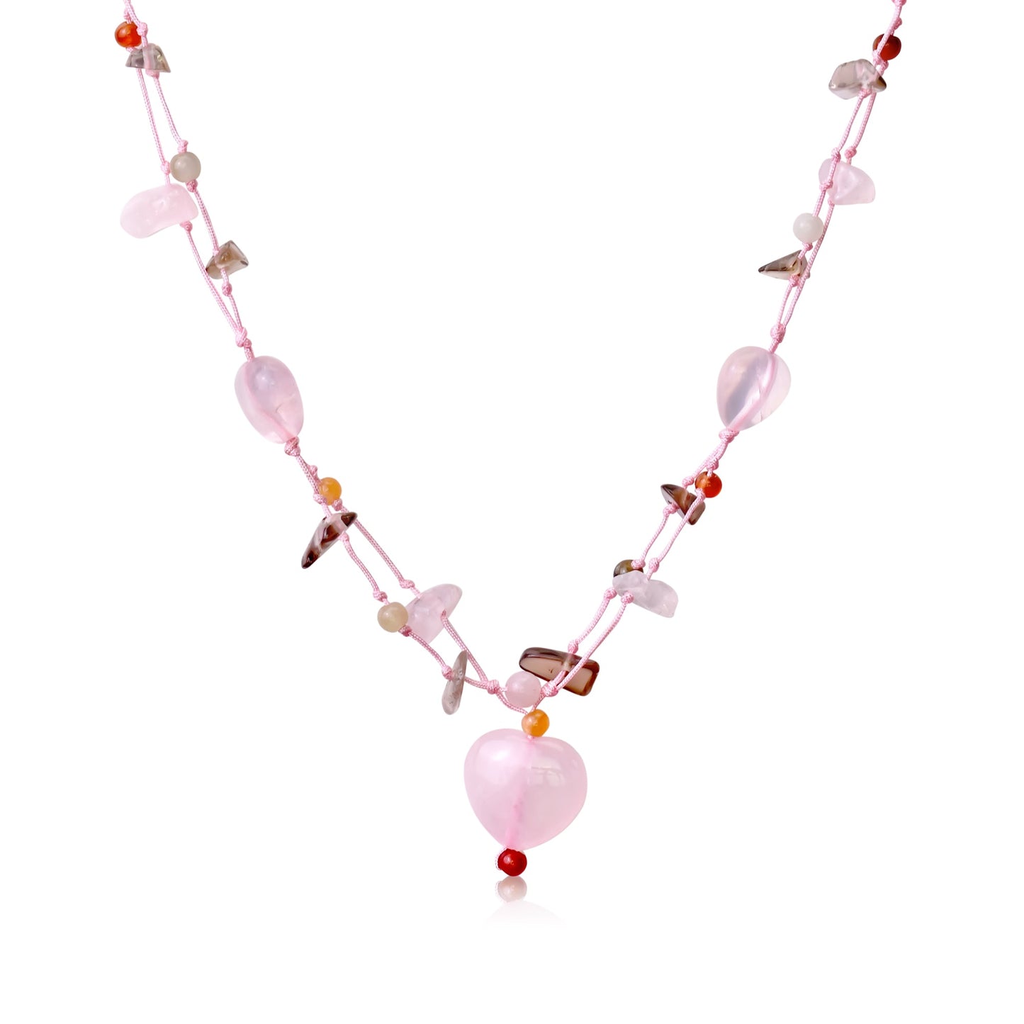 Wrap Yourself in the Graceful Allure of the Dainty Hearts Gemstone NecklaceNecklacesSerenity Jade
