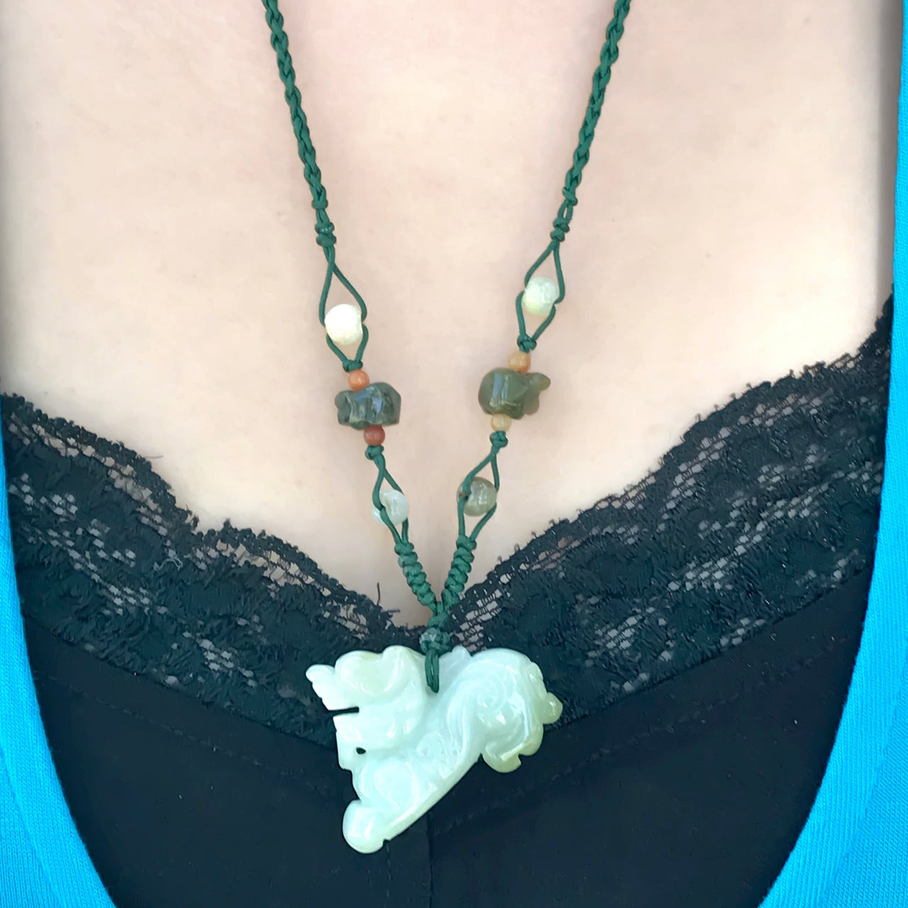 Green jade pendant lion pendant for men or women a perfect for birthdays, holidays, or any celebration