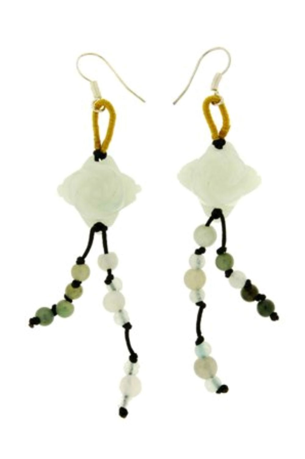 Sterling Silver Rose Earrings for Valentine’s Day or Anniversaries Jade Flower Earrings Gift 