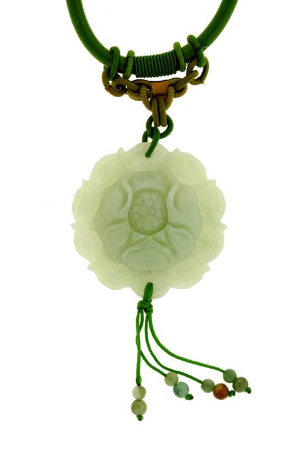 Large Floral Necklace Handmade Jewelry for Mom Lotus Necklace Pendant for Women Jade Necklace for July Birthday Gift Handmade Necklace for HerNecklacesSerenity Jade