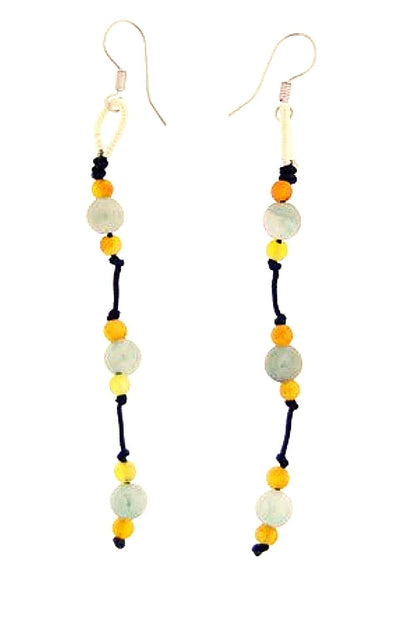 Round Bead Earrings A Long Earrings For Women Beaded Handmade Earrings Calming Energy Birthday Gift