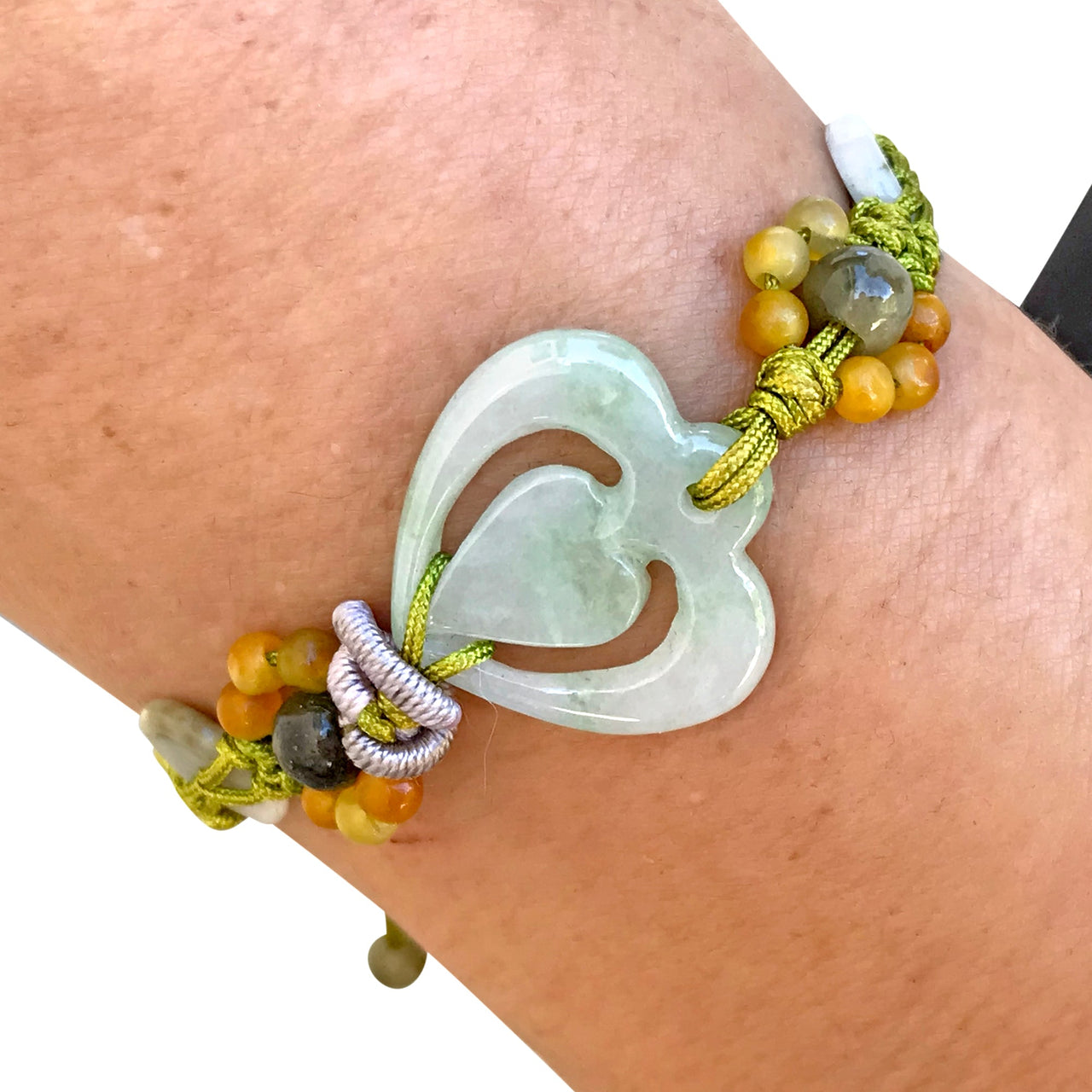 2 Heart Bracelet for Women Valentine Day Bracelet Handcrafted With Love and Jade Beauty