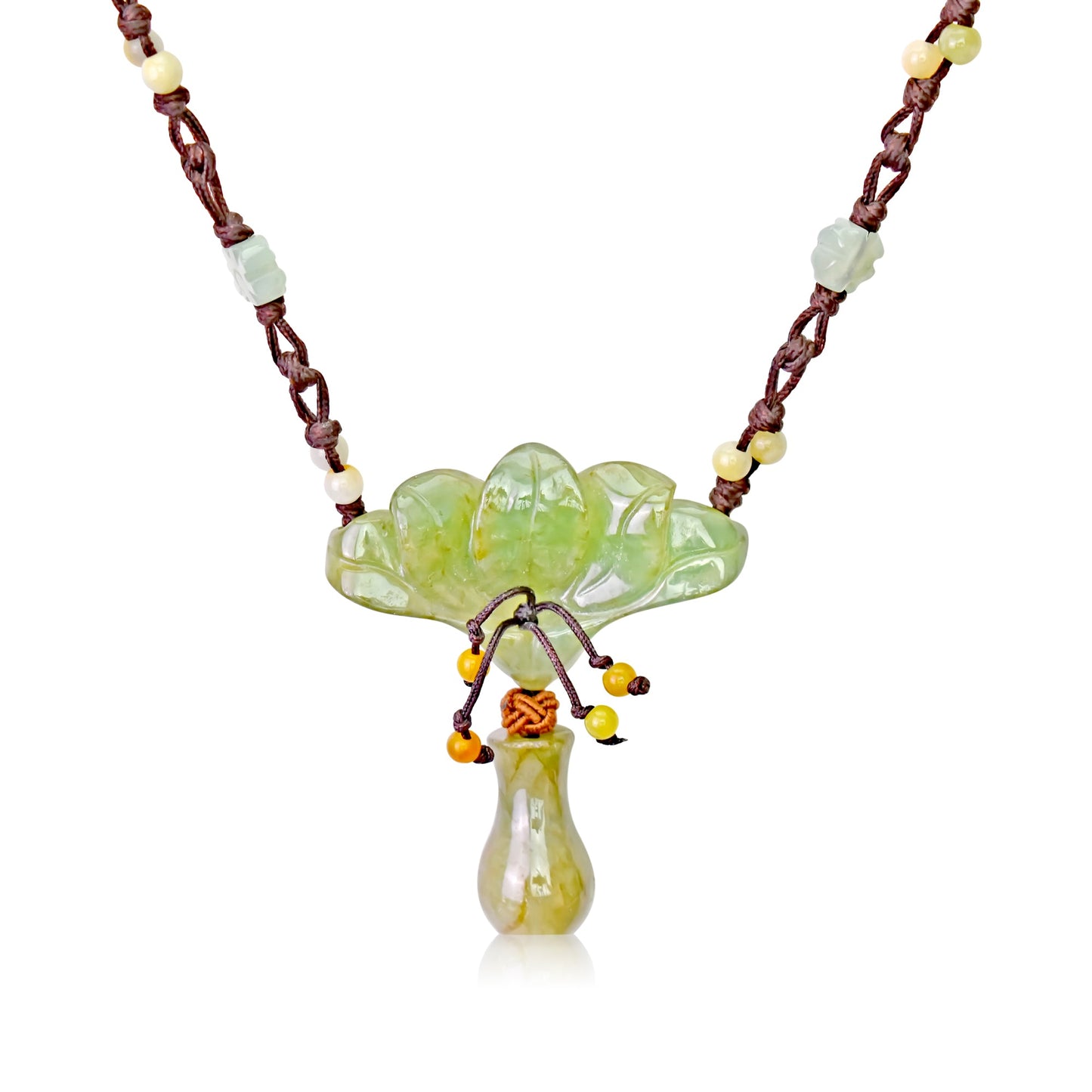 A Necklace Featuring Jade and Peacock in Flowers a Romantic Valentine’s Day Gift for Wife or Women