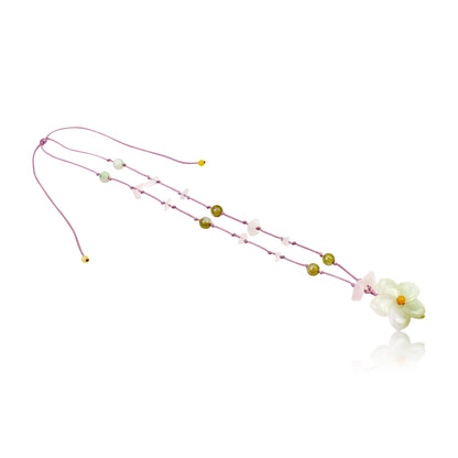 A flower necklace for women featuring wild columbine a meaningful birthday gift for friendship and joy