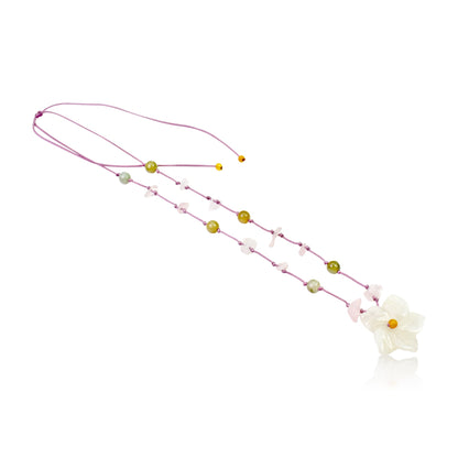 A flower necklace for women with wild columbine design an elegant Valentine’s gift symbolizing love and connection

