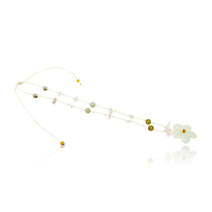 A flower necklace wild columbine a handmade gift expressing harmony and heartfelt connection