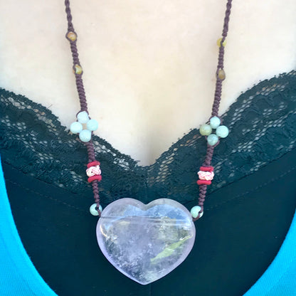 Amethyst necklace heart a thoughtful Mother’s Day gift with the power to ground, protect, and uplift