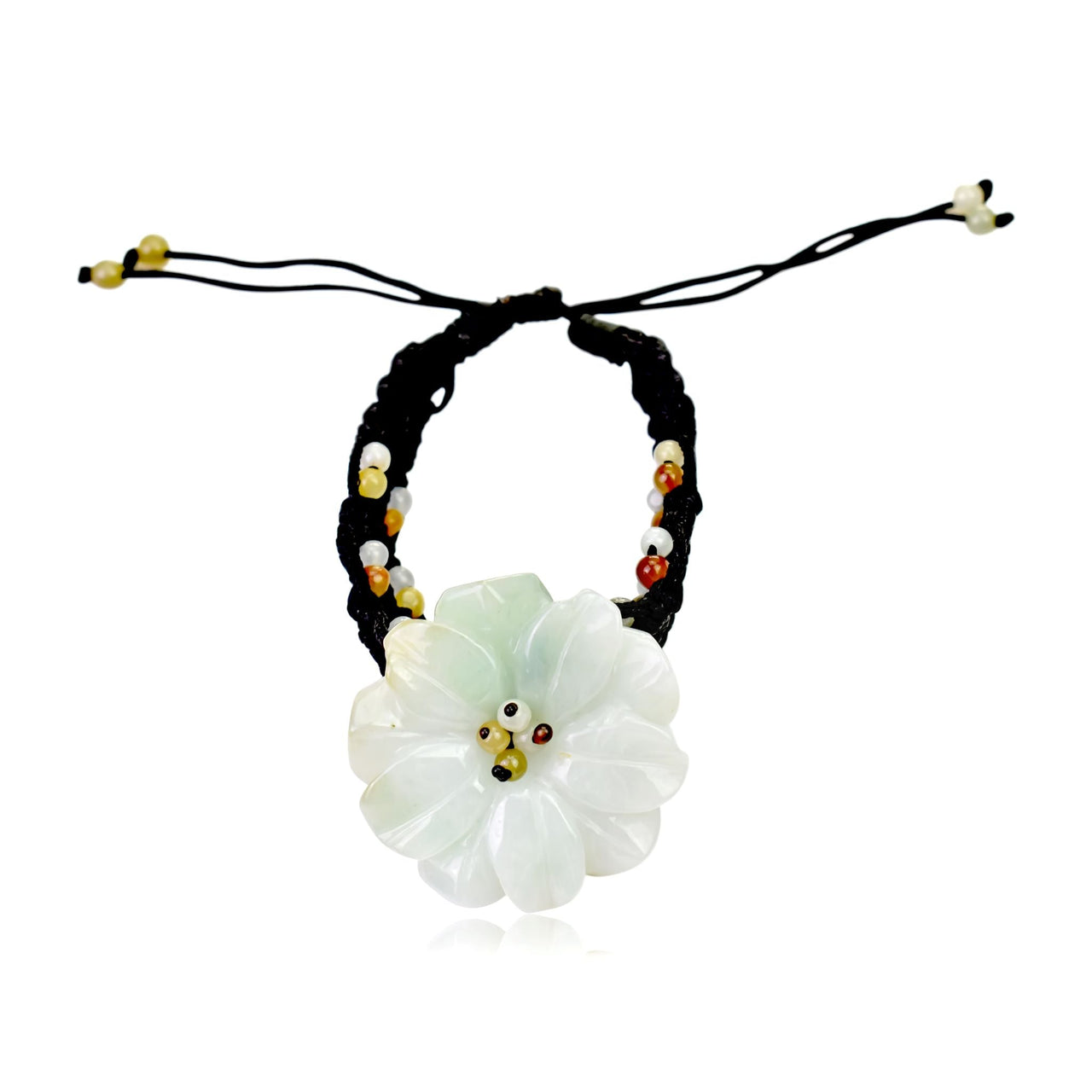 Anemone in water a jade bracelet a unique female bracelet gift for friends for good fortune and luck