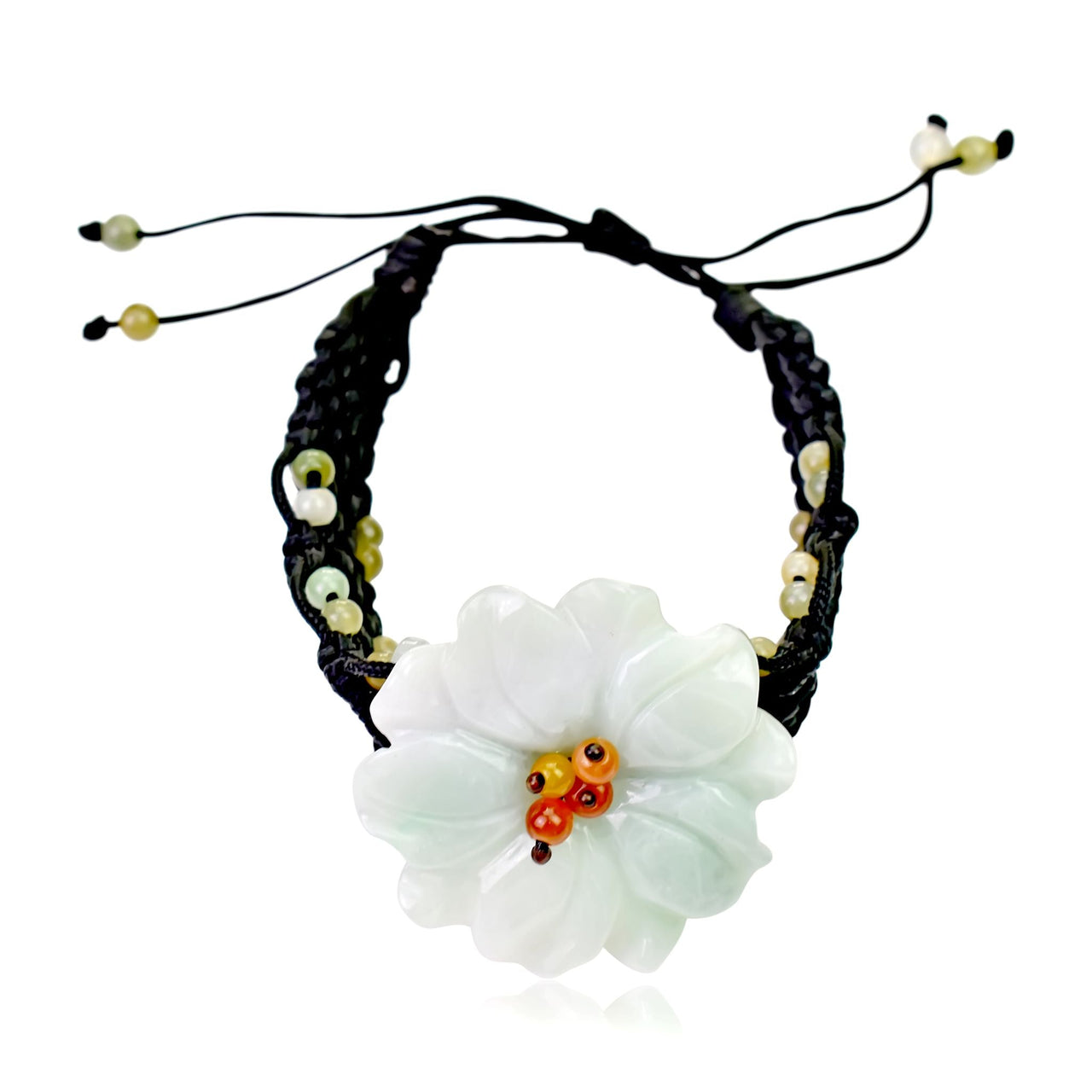 Anemone in water inspired jade bracelet a handmade gift for women who love nature 