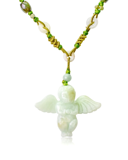 Jade Angel an Angel Pendant Necklace for Unisex Angel Jewelry Mother’s Day or Father’s Day Gift