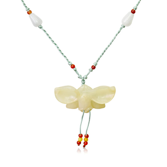 Anniversary Gifting Jade Flower Pendant for Women – A Mother's Day Treasure with Orchid Pendant