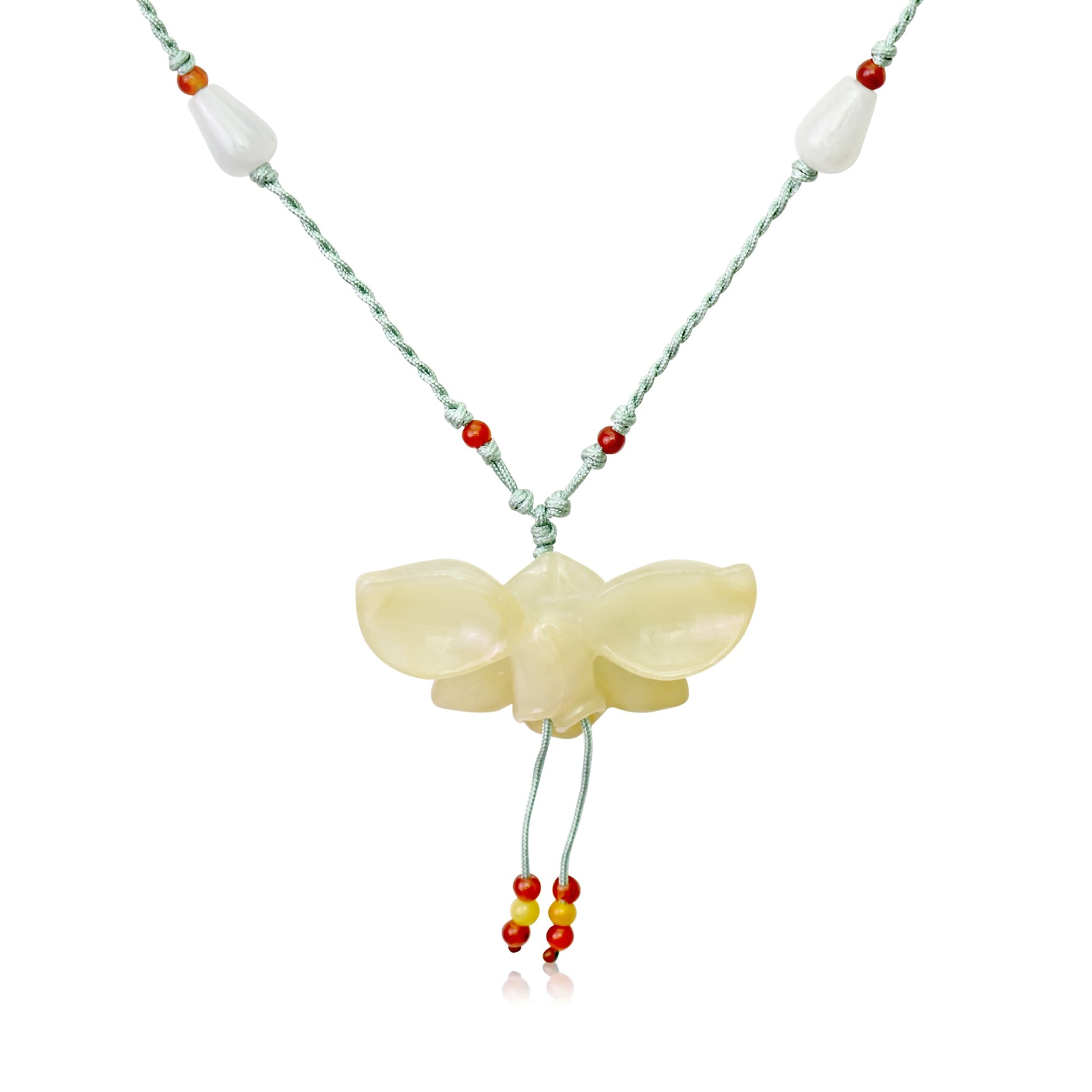 Anniversary Gifting Jade Flower Pendant for Women – A Mother's Day Treasure with Orchid Pendant