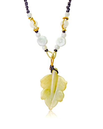 Artisan Autumn Leaf Necklace Handmade Pendant Jewelry for Women, Holiday or Birthday Gift Idea