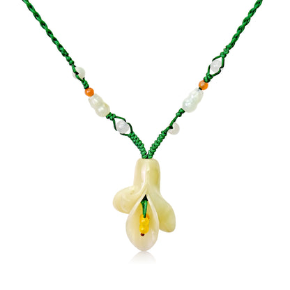 Artisan Calla Lily Necklace a Handcrafted Statement Necklace Flower for Women Calla Lily Jewelry Gift