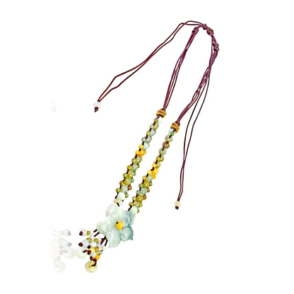 Beaded flower necklace for women infuse with columbine flower a graceful handmade jewelry for Mother's Day gift