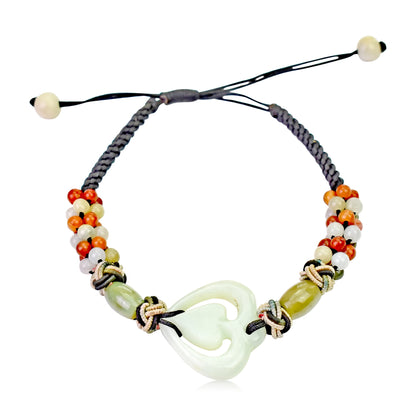 Beaded heart bracelet a handcrafted gift for mom

