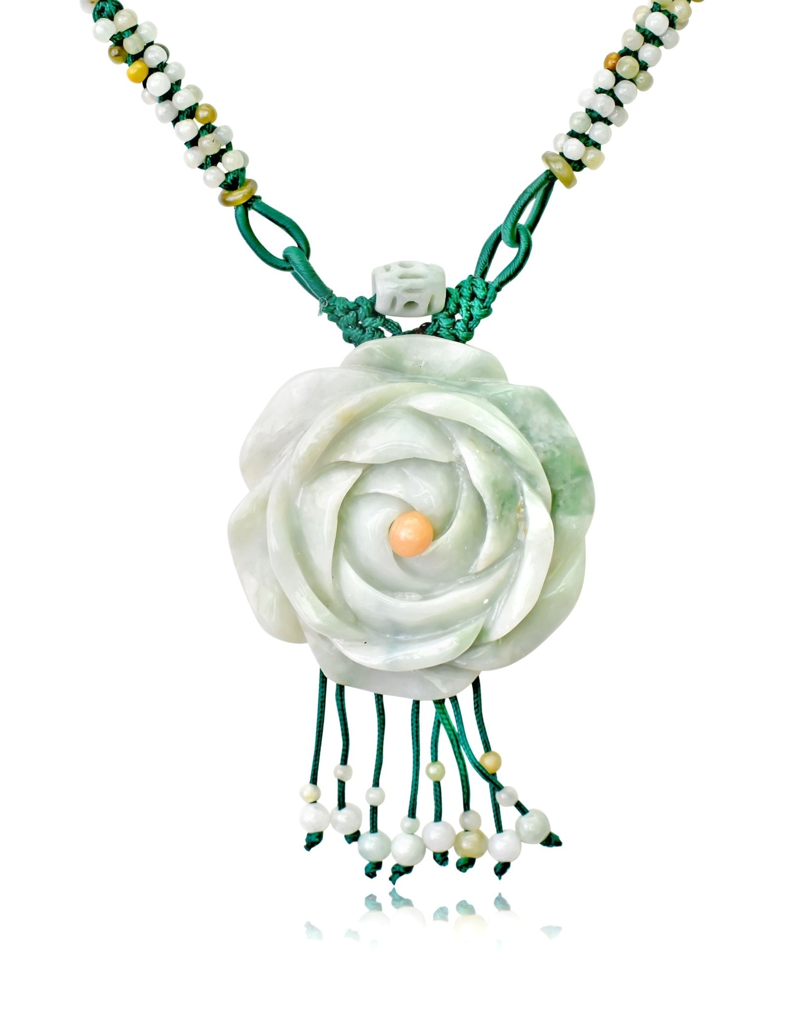 Beaded rose necklace for women who cherish handmade beauty