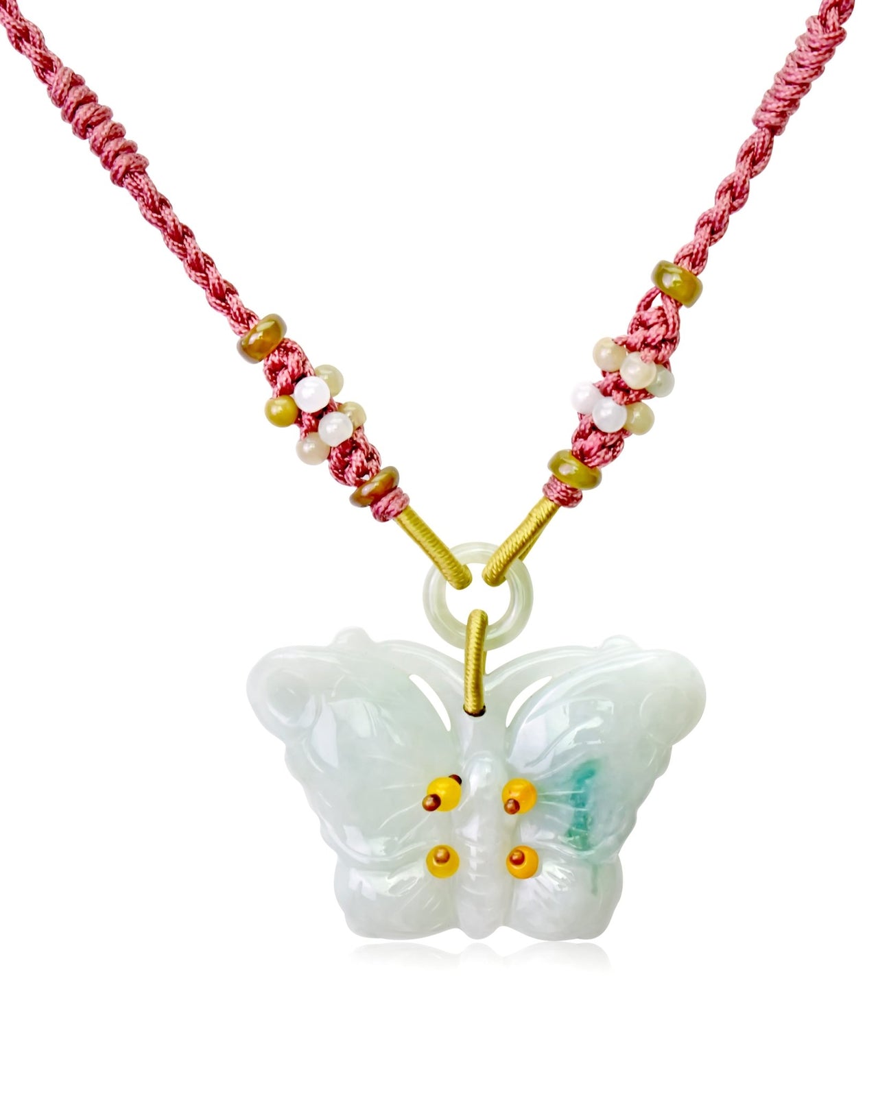 Beautiful butterfly jade necklace handmade jewelry symbolizing transformation and love