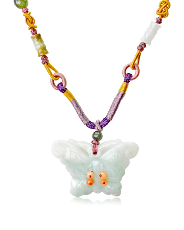 Beautiful butterfly jade necklace symbolizing transformation and love