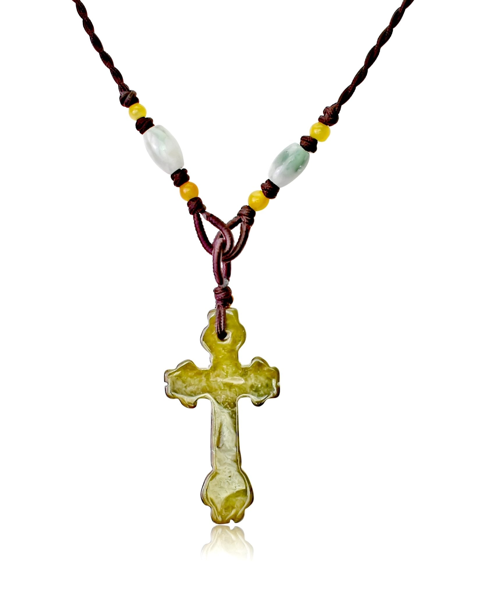 Beautiful ladies cross necklace Handmade Jewelry Genuine Jade Pendant to celebrate Birthday