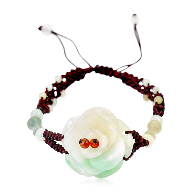 Beautiful rose flower bracelet with charm bracelet for birthday gift