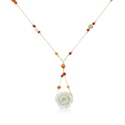 Begonia Flower a Beaded Floral Necklace for Women Weeping Begonia for Mother’s Day or Valentine’s Day Gift 