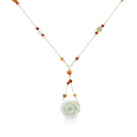 Begonia Flower a Beaded Floral Necklace for Women Weeping Begonia for Mother’s Day or Valentine’s Day Gift 