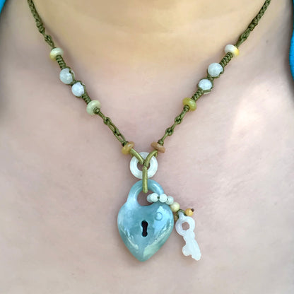 Birthday Gift for Women Heart Locket with Key for Mom or Wife Anniversary or Birthday Gift