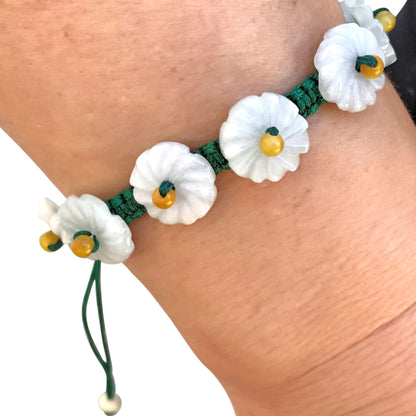 Blue Eyed Flower a Flower Design Bracelet a Thoughtful Gift for Women on Valentine's Day or Mother’s Day
