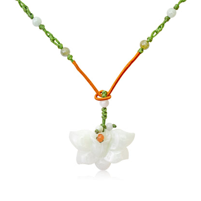 Wild White Indigo a Necklace for Women Flower Necklace Meaningful Birthday Gift for Strength and Endurance