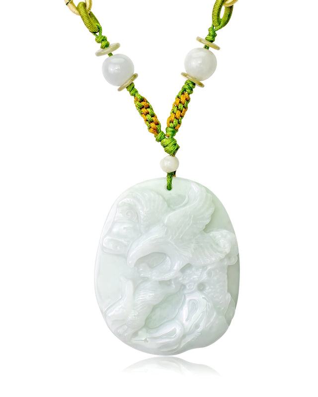 Bold Mens Eagle Necklace a Eagle Medallion Necklace for Dad Mens Jade Pendant 