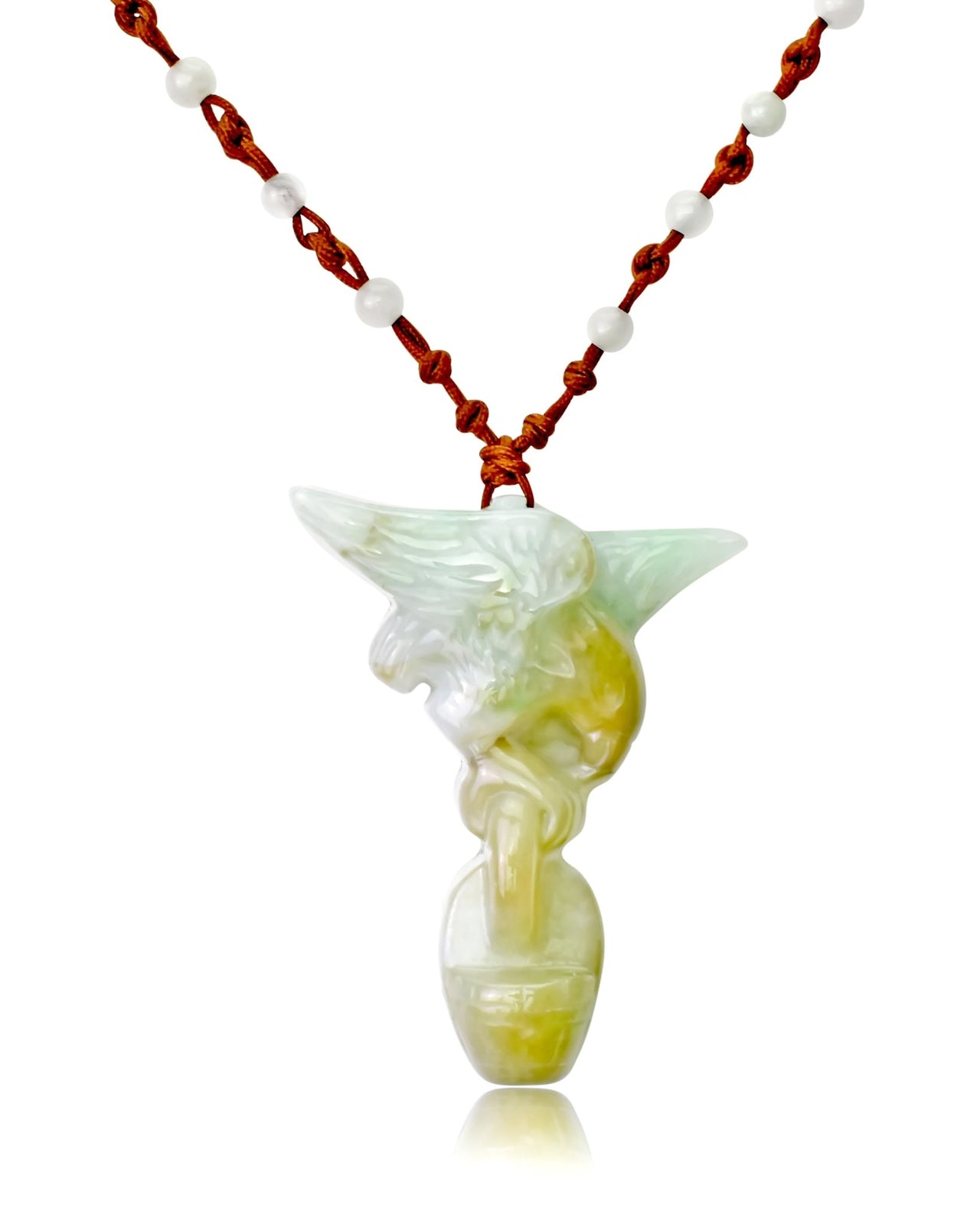 Bold Mens Jade Necklace with Eagle Big Chain Jewelry for Men, Meaningful Gift for Father's Day 