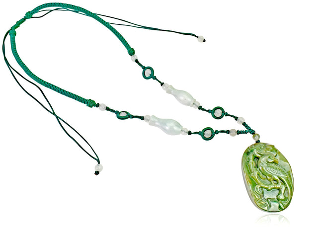 Bold Phoenix Bird Pendant in Jade Perfect Gift for Men or Women on Father’s Day or Mother's Day 