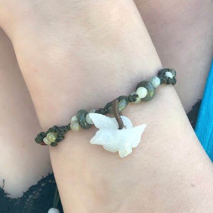 Bracelet Bird Inspired by the Bird’s Spirit of Joy and Jade’s Healing Calm