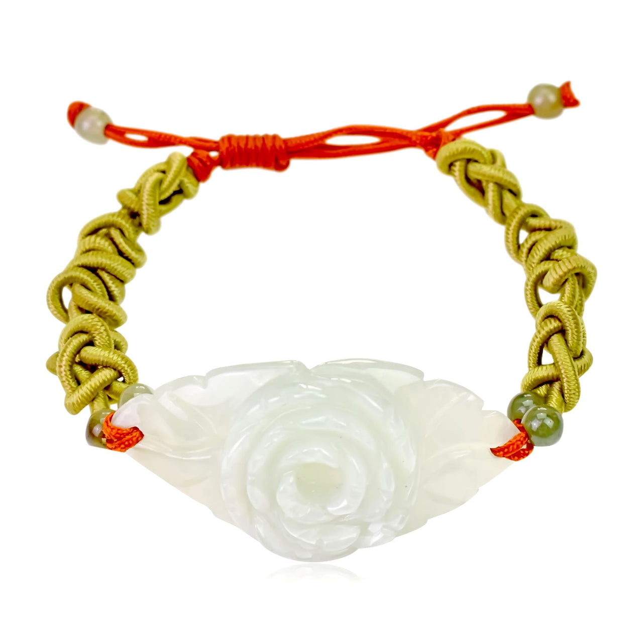 Bracelet With A Rose For Her Jade Bracelet For Women A Floral-inspired Gift 