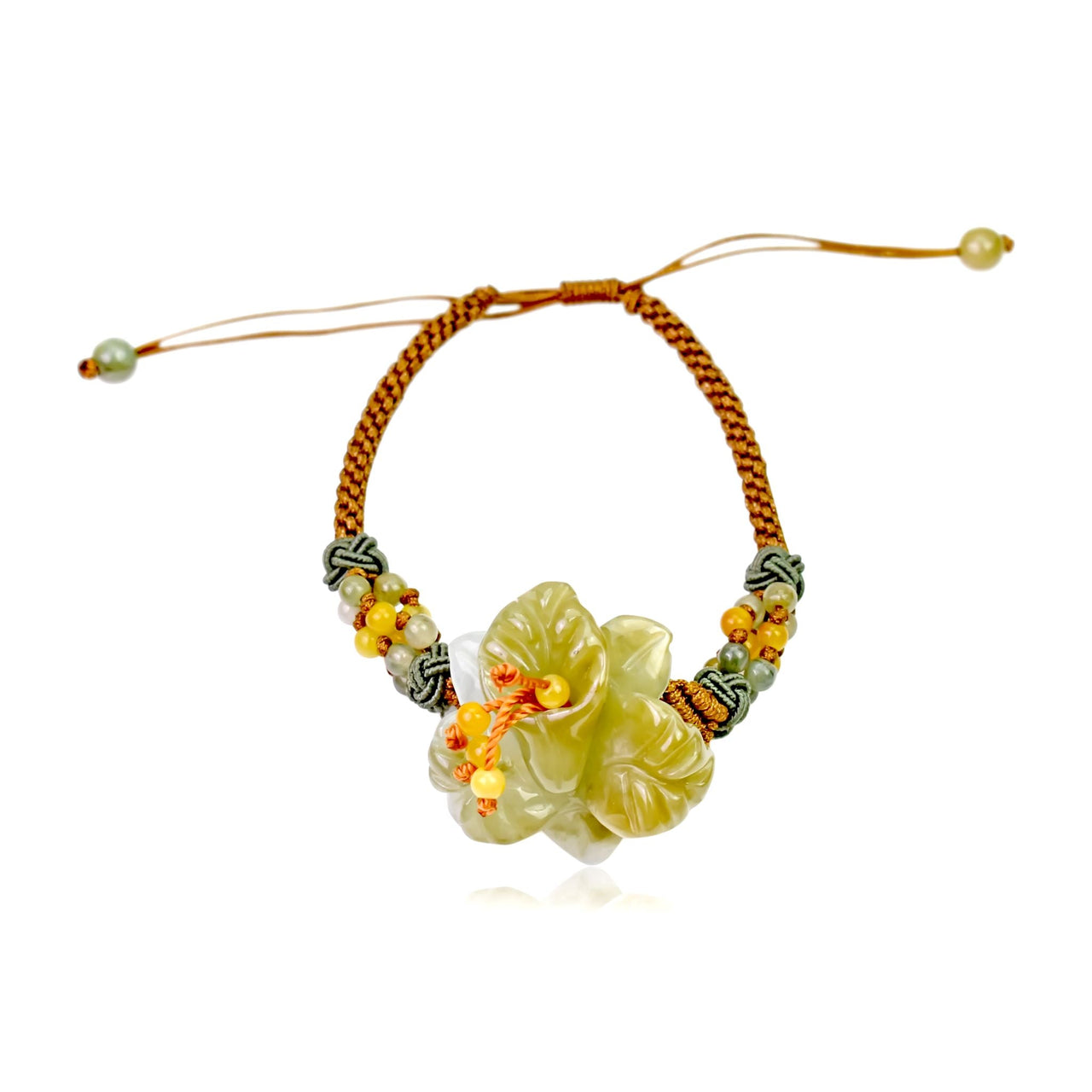 Breathtaking Iris Bracelet Jade Pendant 