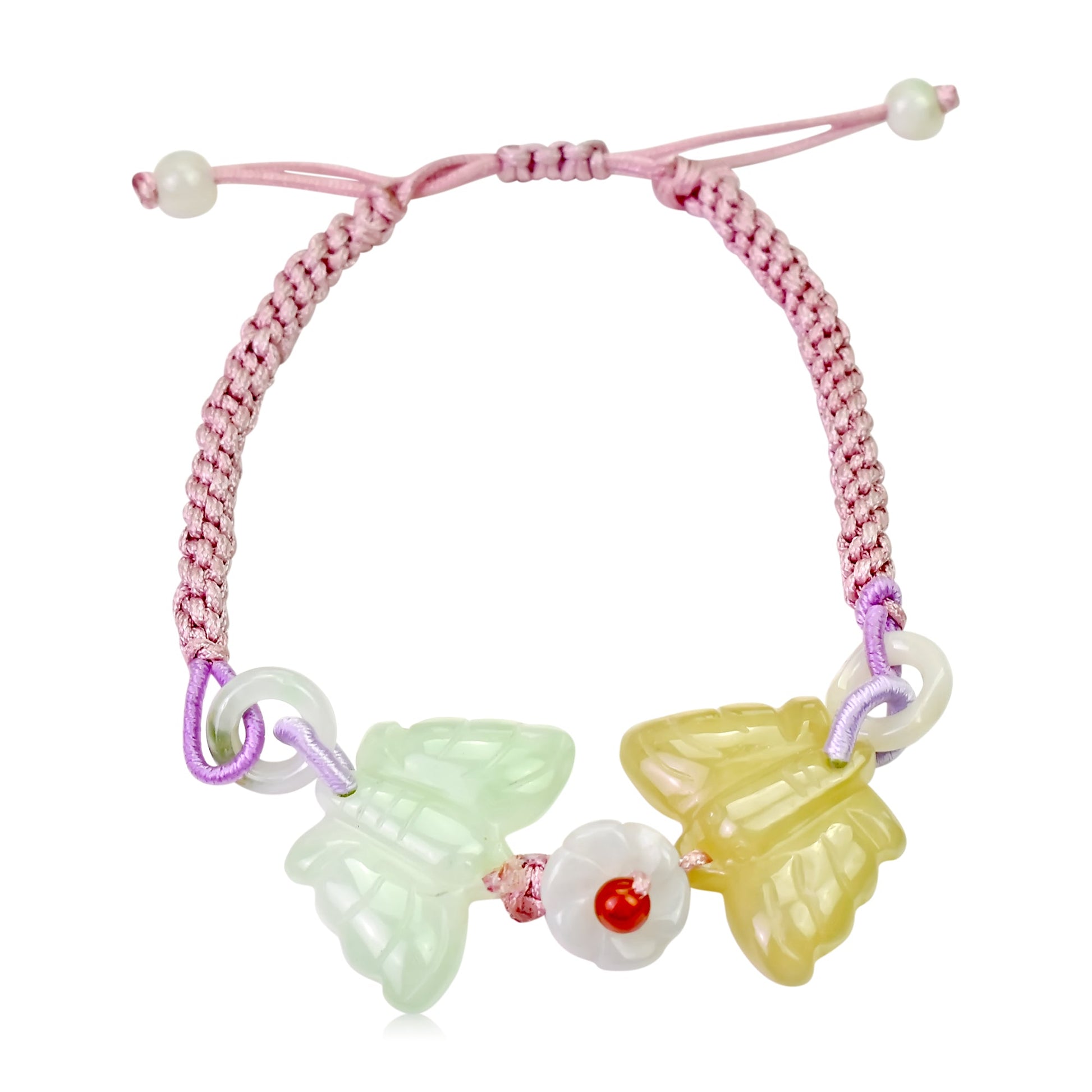 Butterfly Bracelet Anniversary Gift Handmade Jewelry with Natural Jade Bracelet for Wife